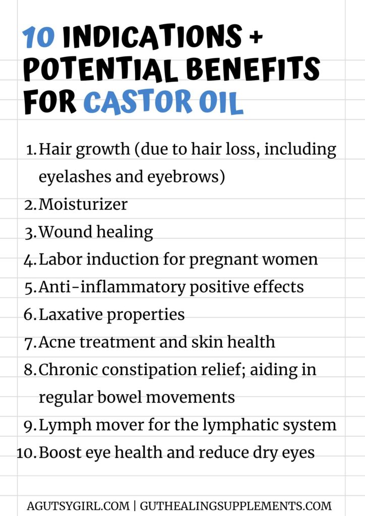 10 benefits of castor oil with A Gutsy Girl agutsygirl.com